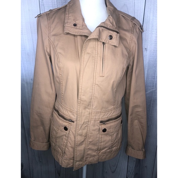 Free People Jackets & Blazers - FREE PEOPLE Utility Jacket Khaki Pockets 10
